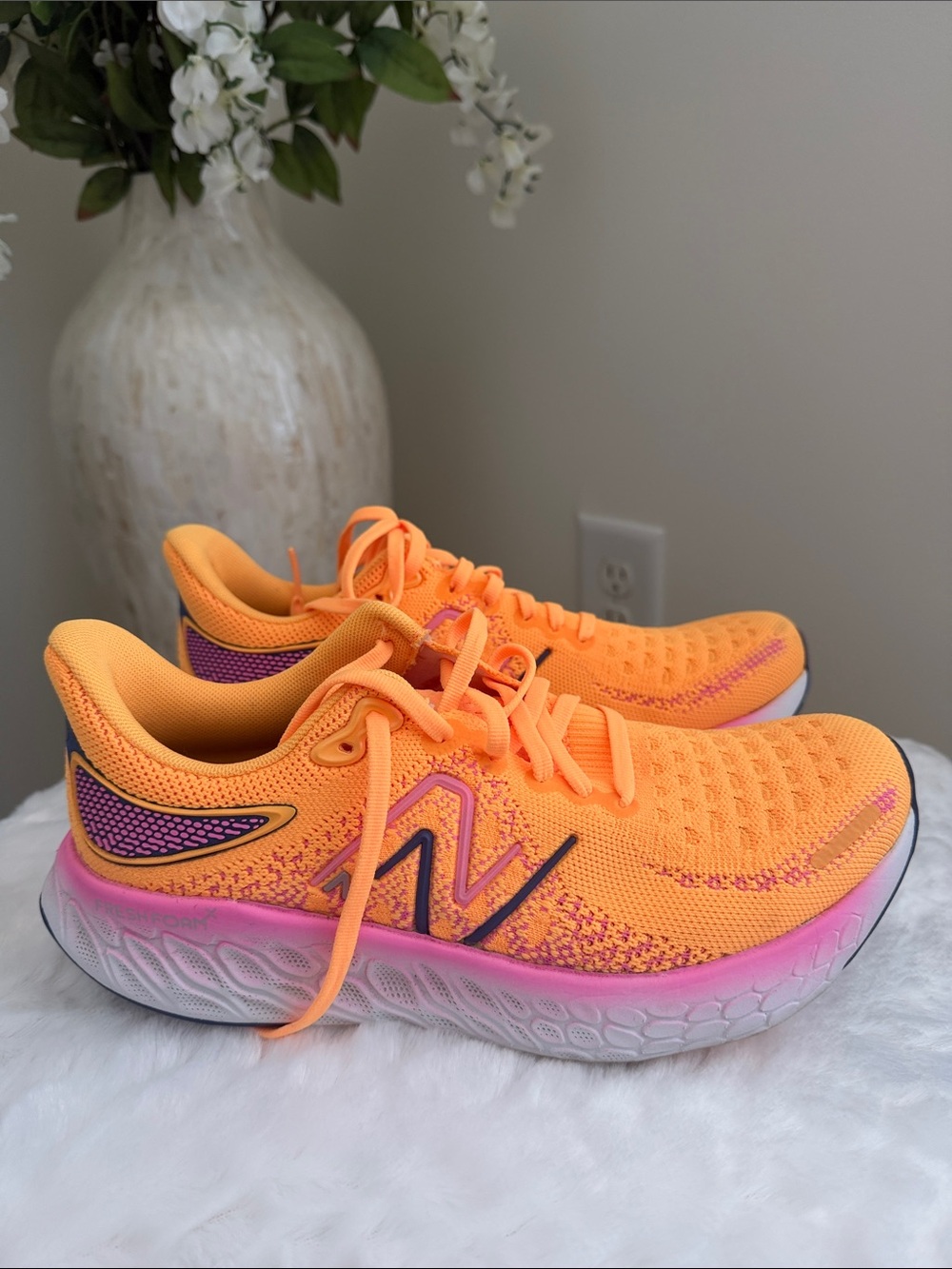 New Balance Women Orange with Pink Gradient Running Sneakers